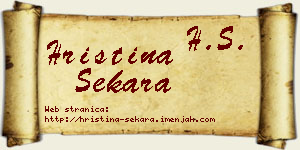 Hristina Šekara vizit kartica